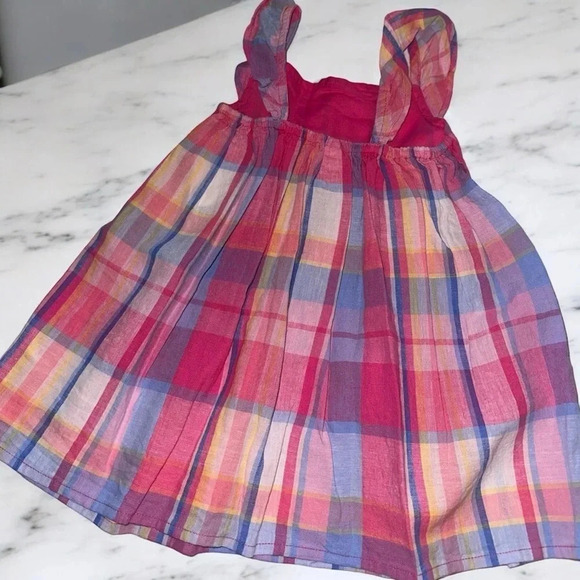 🆕 Osh Gosh Bgosh 12m Pink Plaid Cotton Sundress Girls - Picture 2 of 5